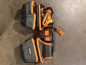 RIDGID 29 in. 23 Pocket Professional Grade 2-Bag Suspension Rig Work Tool Belt with Suspenders  Customer Returns See Pictures