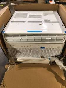 GE 13,500 BTU 115V Window Air Conditioner Cools 700 Sq. Ft. with Inverter, Wi-Fi, Remote and Quiet in White  Customer Returns See Pictures