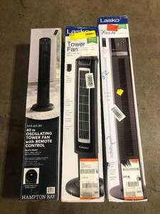 Lot of Assorted Tower Fans Various Models and Conditions  Customer Returns See Pictures