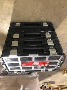 Lot of Husky Connect Stackable Portable Heavy Duty Lightweight 10-Compartment Small Tool and Parts Organizer   Customer Returns See Pictures