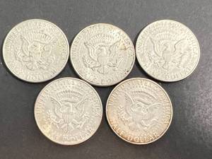 5 US 40% SILVER KENNEDY HALF DOLLARS