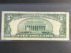 1953A US RED SEAL $5 STAR NOTE