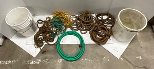 lot 33 image: Lot of Rope & Water Hose, Buckets