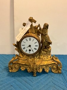 lot 36 image: Antique Dutch Mantle Clock 10 High