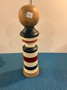 lot 41 image: Reproduction Wood Barber Pole 19