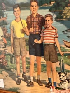 lot 45 image: Vintage framed picture Camp Life