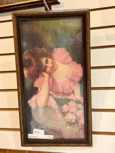 lot 47 image: Vintage framed picture Debutante