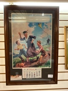 lot 48 image: Vintage framed picture Grandmas Flying High by Hi Hintermeister