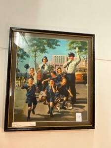 lot 59 image: Vintage framed picture Cub Scouts by Frahm