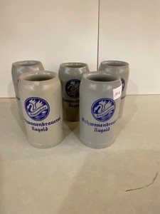 lot 106 image: Antique German Beer Steins 1 liter  7 12 tall