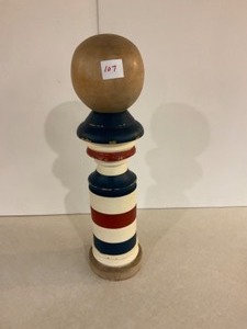 lot 107 image: 19 Reproduction Wood Barber Pole