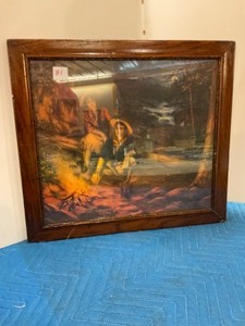 lot 81 image: Vintage framed picture Cowboy Romance