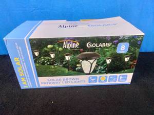 Alpine Corporation 17 8-Pc. Outdoor Solar-Powered Pathway LED Light Stake Set