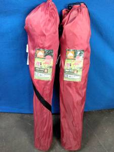 Set of 2 Ozark Trail Foldable Lawn Chairs, Red with Storage Bags