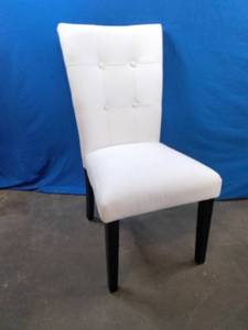 ACME Hussein White Tufted Upholstered Side Chair