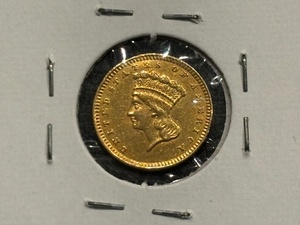 1859 Gold Indian Princess, Large Head Dollar Coin 168,244 Minted
