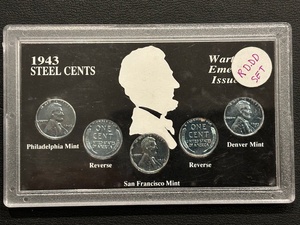 1943 Lincoln Steel Cent Set