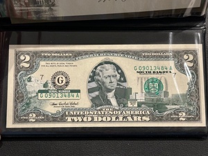 2003 A Uncirculated $2 Dollar Bill South Dakota