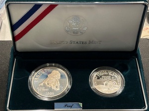 1995-S Civil War Proof Set Silver Dollar and Clad Half Dollar