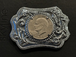 1971-D Eisenhower Dollar in Belt Buckle