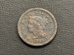 1845 Coronet Head Cent