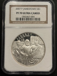 2007-P Jamestown Silver Dollar Proof NGC PF70 Ultra Cameo