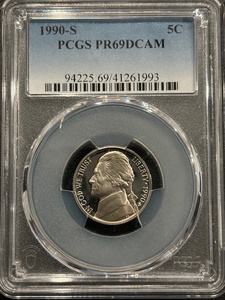 1990-S Jefferson Nickel Proof PCGS PR69 Deep Cameo