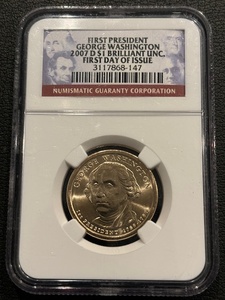 2007-D George Washington Dollar NGC Brilliant Uncirculated