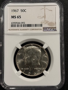 1967 Kennedy Half Dollar NGC MS65