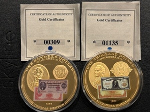 Gold Certificate Medallions