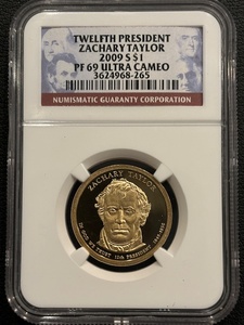2009-S Zachery Taylor Dollar Proof NGC PF69 Ultra Cameo