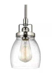 lot 311 image: Belton 5.375 in. W. 1-Light Brushed Industrial Nickel Hanging Pendant