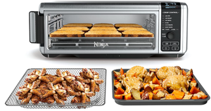 lot 71 image: Ninja SP101 Digital Air Fry Countertop Oven with 8-in-1 Functionality, Flip Up & Away Capability for Storage Space