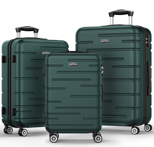 lot 96 image: 3PCS Sunbee Luggage Sets, ABS Hardshell Hardside Suitcase with TSA Lock Lightweight Durable Spinner Wheels