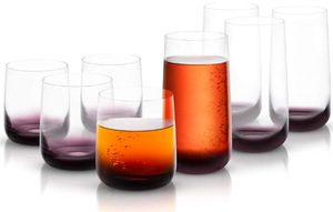 lot 124 image: 8PCS JoyJolt Black Swan Rocks Glass And Highball Glass Collection