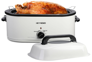lot 247 image: Heynemo Roaster Oven, 20Qt Turkey Roaster Oven Buffet with Self-Basting Lid