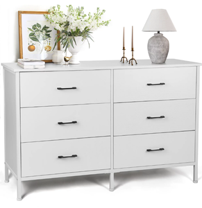 lot 301 image: RichYa Drawer Dresser Chest of 6 Drawers, Storage Dresser Tower for Bedroom, Living Room