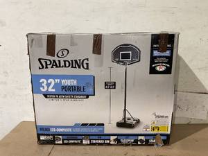 lot 217 image: Spalding Eco-Composite 32 inch Telescoping Portable Basketball Hoop System