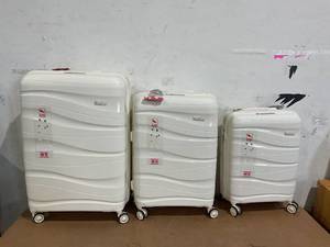 lot 99 image: 4PCS Melalenia Luggage Sets Expandable Suitcase Set, PP Hardshell Suitcase