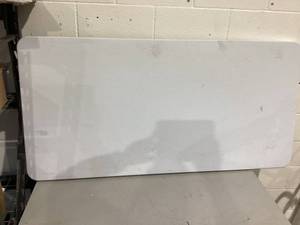 lot 420 image: 60 In Heavy-Duty Granite White Plastic Folding Leg Table