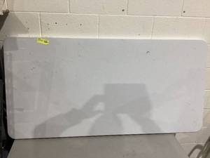 lot 422 image: 60 In Heavy-Duty Granite White Plastic Folding Leg Table
