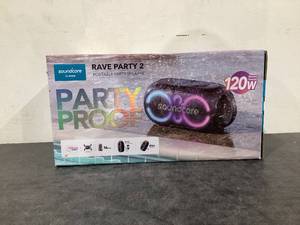 lot 522 image: Anker soundcore Rave Party 2 Portable Speaker, 120W Stereo Sound, PartyCast 2.0