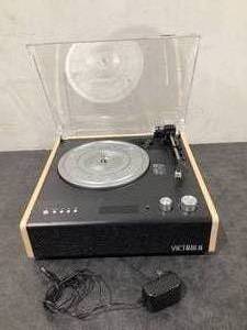 lot 523 image: Victrola Eastwood 3-Speed Bluetooth Turntable with Built-in Speakers and Dust Cover