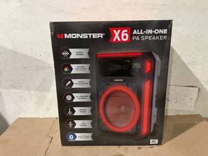 lot 13 image: Monster X6 All-in-One PA Bluetooth Speaker System  600W of Power