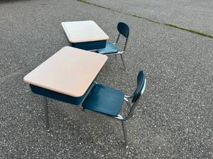 lot 47 image: Metal School Desks