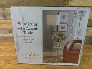 lot 81 image: Floor Lamp with Marble Table - Threshold