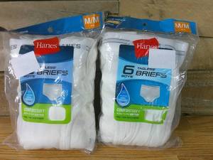 lot 107 image: Set of 2 6pack Hanes Boys Tagless Briefs Cool Comfort Underwear SIZE SP68