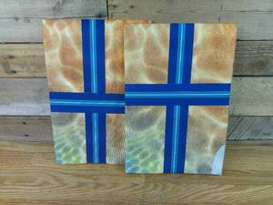 lot 127 image: et of 2 Whitley Willows Microfiber Beach Towel Shells, Quick Dry