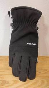 lot 48 image: Head Adult Men Ski Gloves BLACK MEDIUM Cord Lock Closure Zippered Storage Pocket