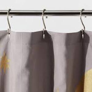 lot 91 image: Lot of 2 Room Essentials Celestial Metallic Shower Curtain Size 72 in x 72 in-Gray